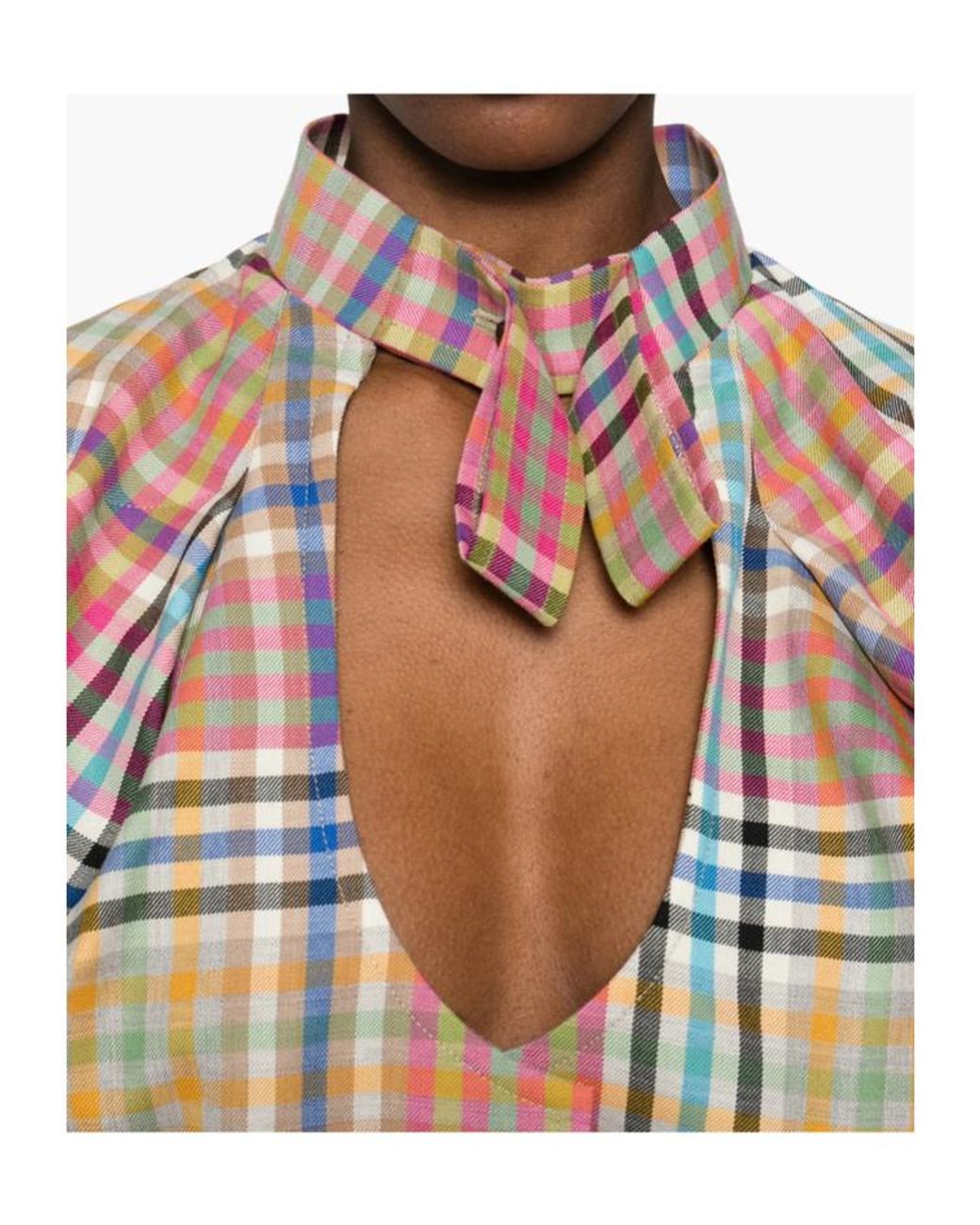 Vivienne Westwood White Plaid Cropped Top