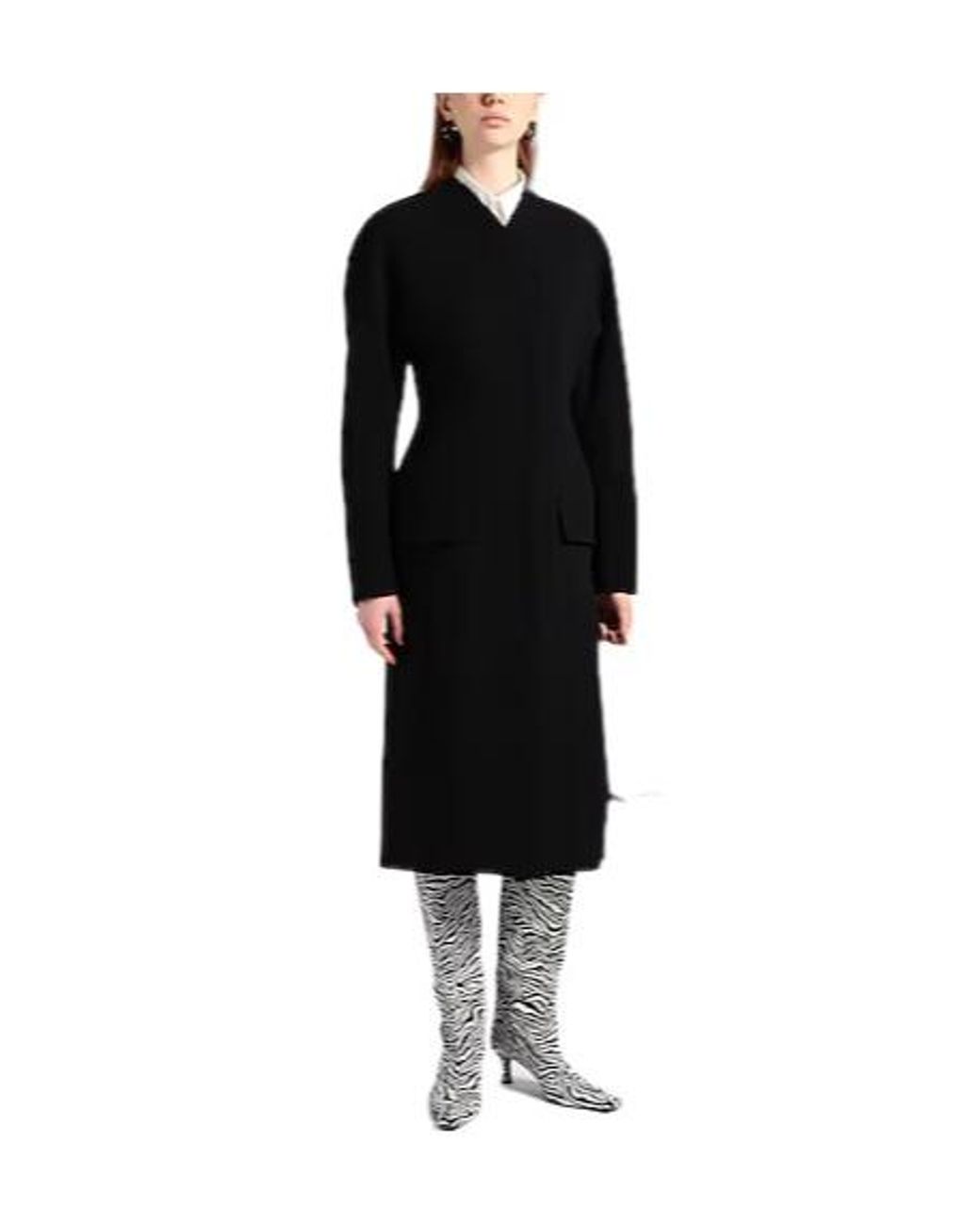 Jacquemus Black Minimalist Long-Sleeve V-Neck Button Coat