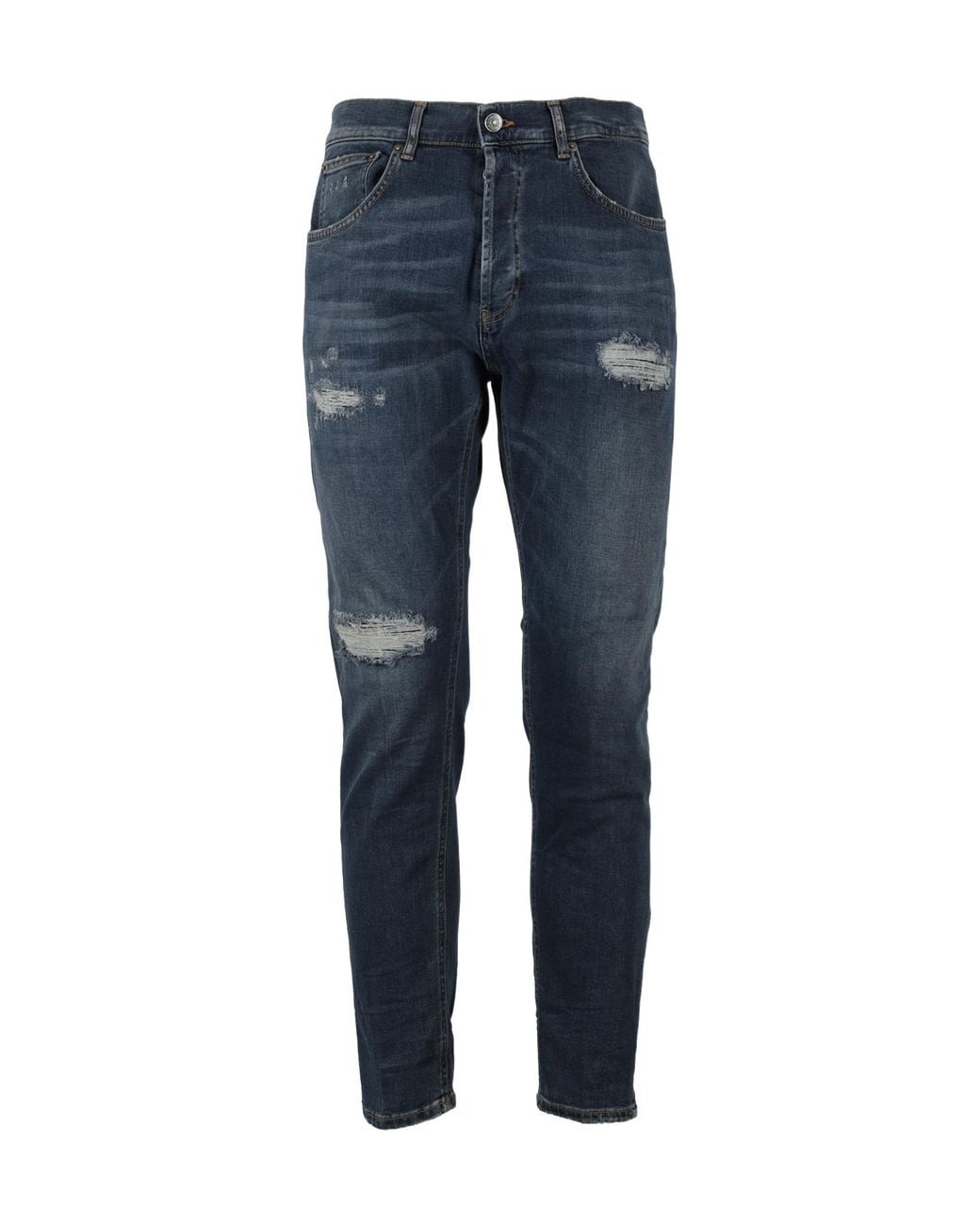Dondup Blue Distressed Slim-Fit Jeans for men