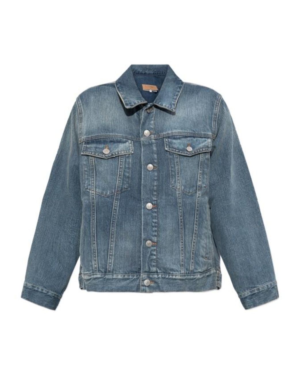 MM6 by Maison Margiela Blue Denim Distressed Jacket