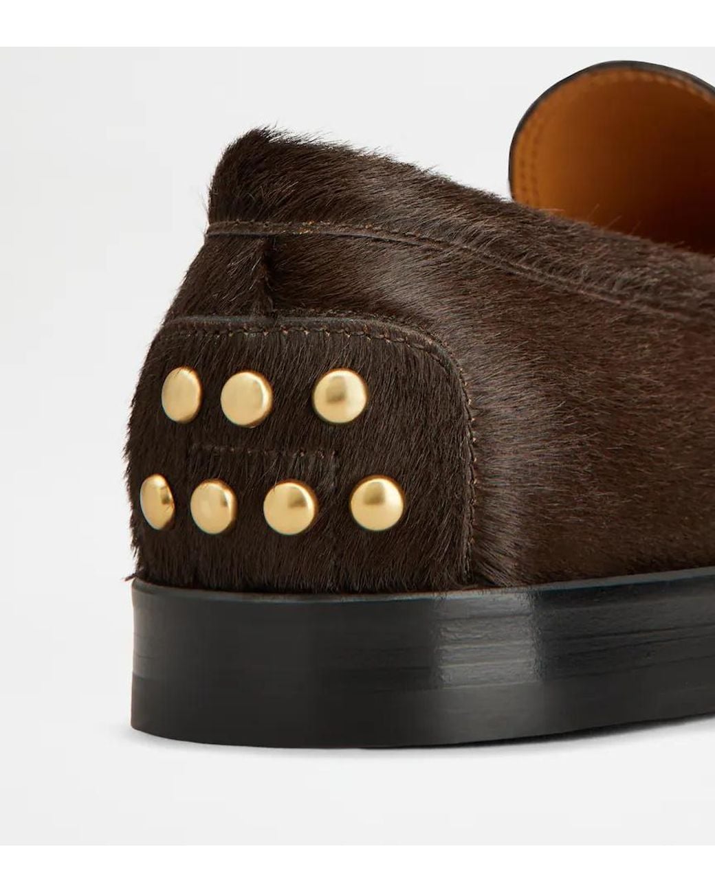Tod's Brown Metal Dots Loafers