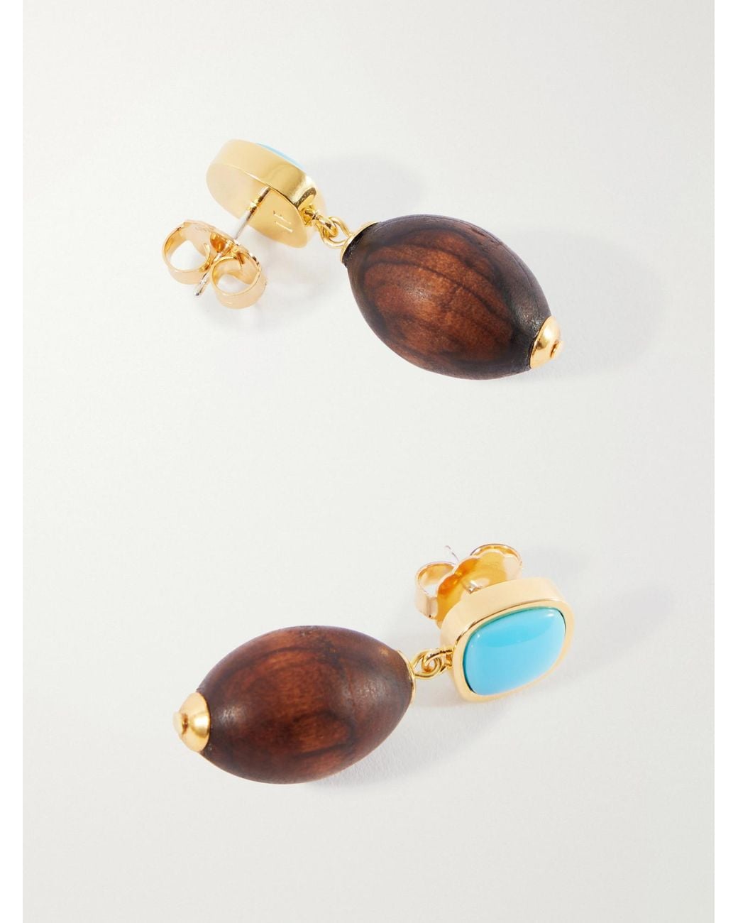 Lizzie Fortunato White Resin And Wood Earrings