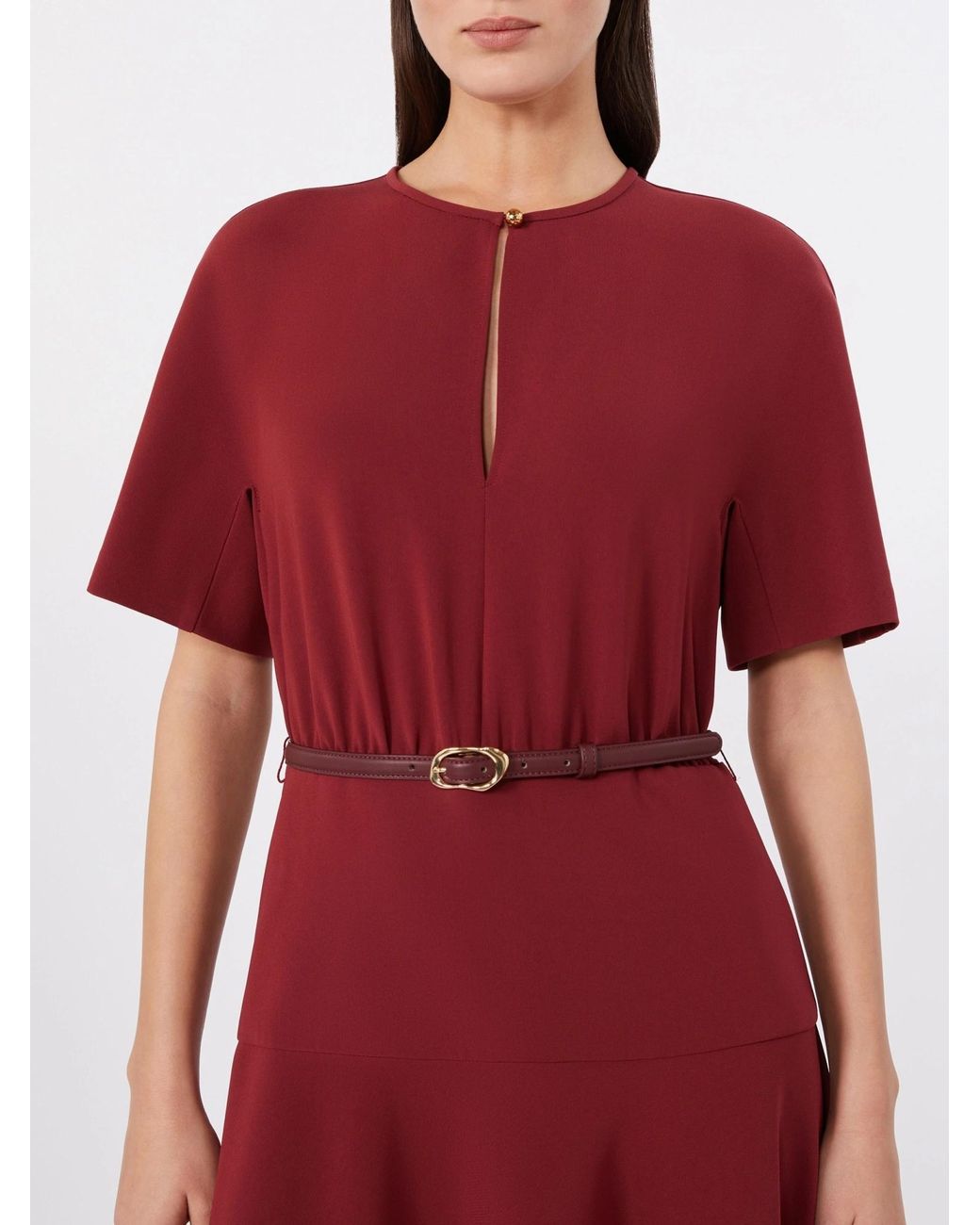 Max Mara Red Long Cady Dress