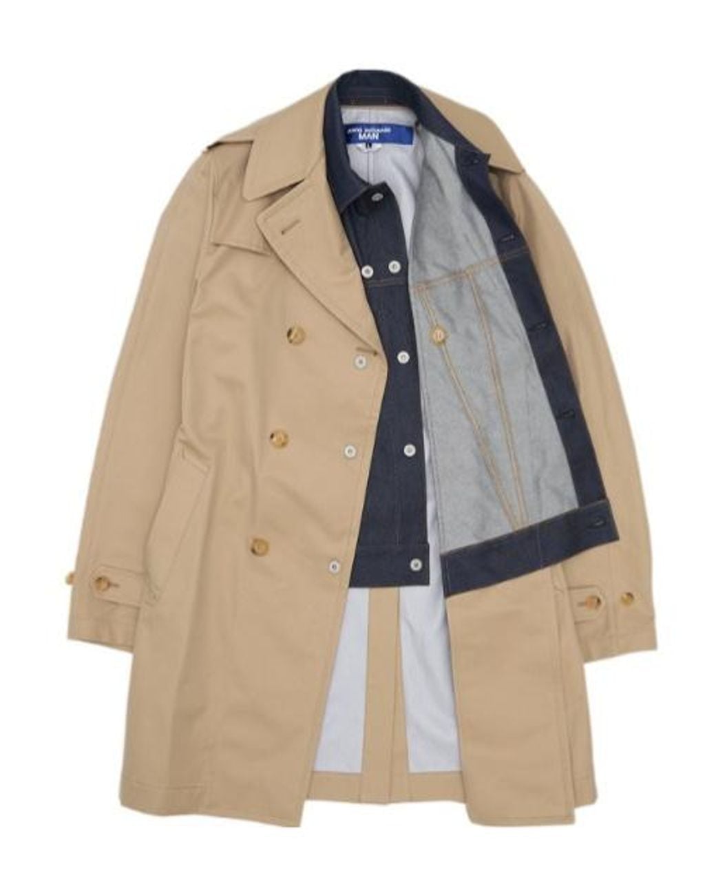 Junya Watanabe Brown Long-Sleeved Trench Coat for men