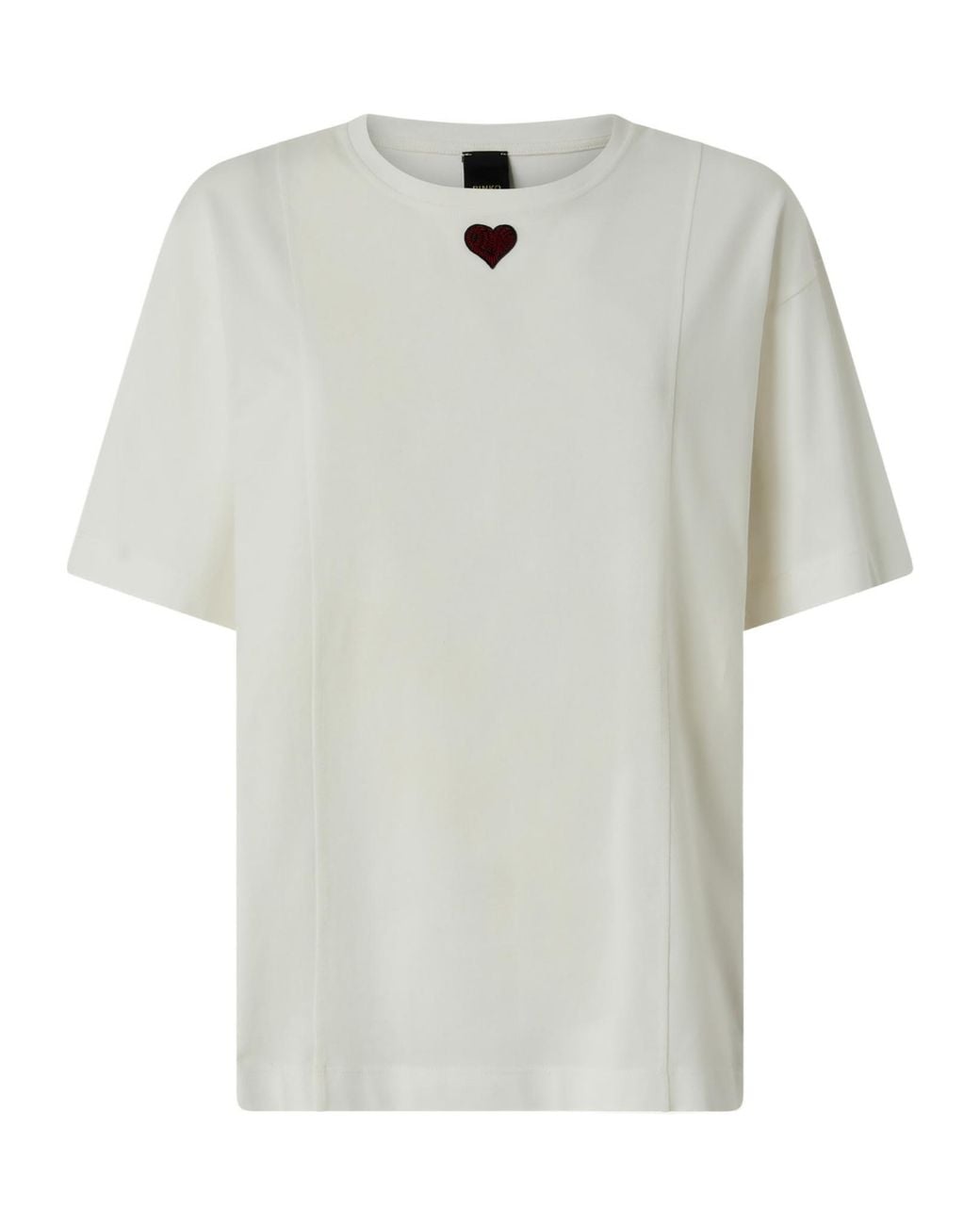 Pinko White Heart Embroidered T-Shirt