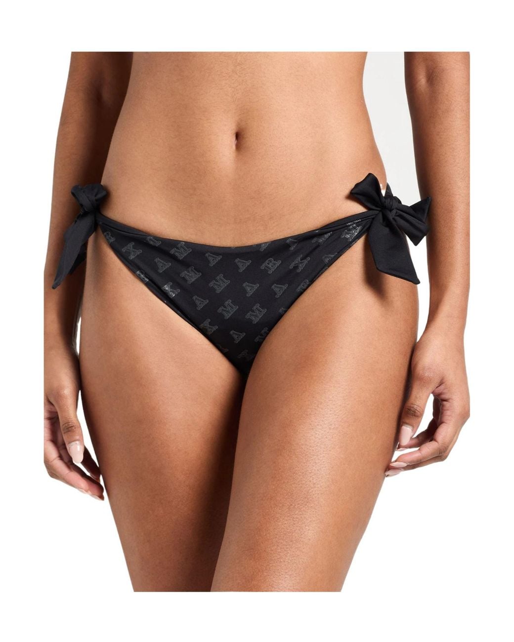 Max Mara Black Logo-Print Bikinis