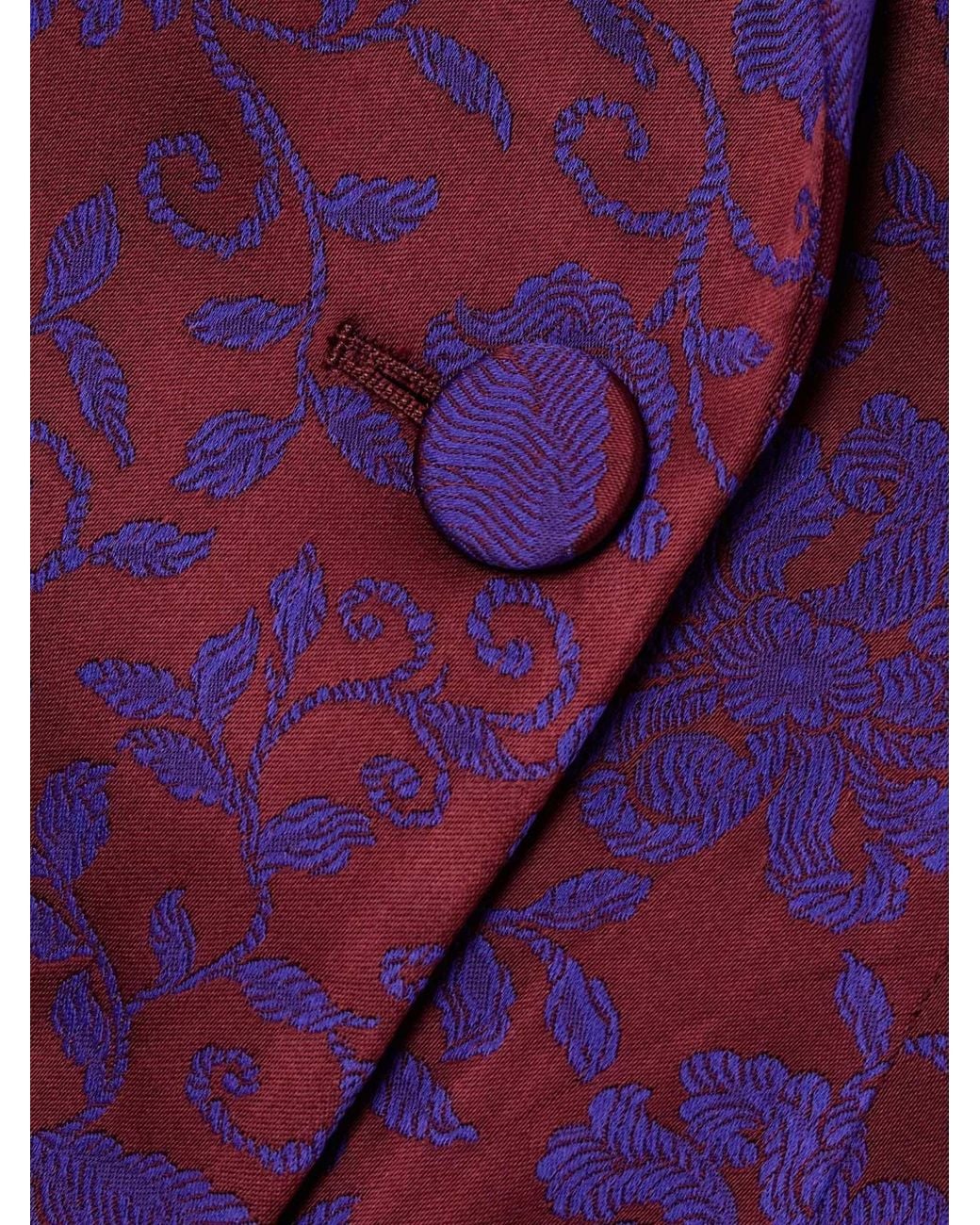 Dries Van Noten Purple Long-Sleeved Suit Jacket