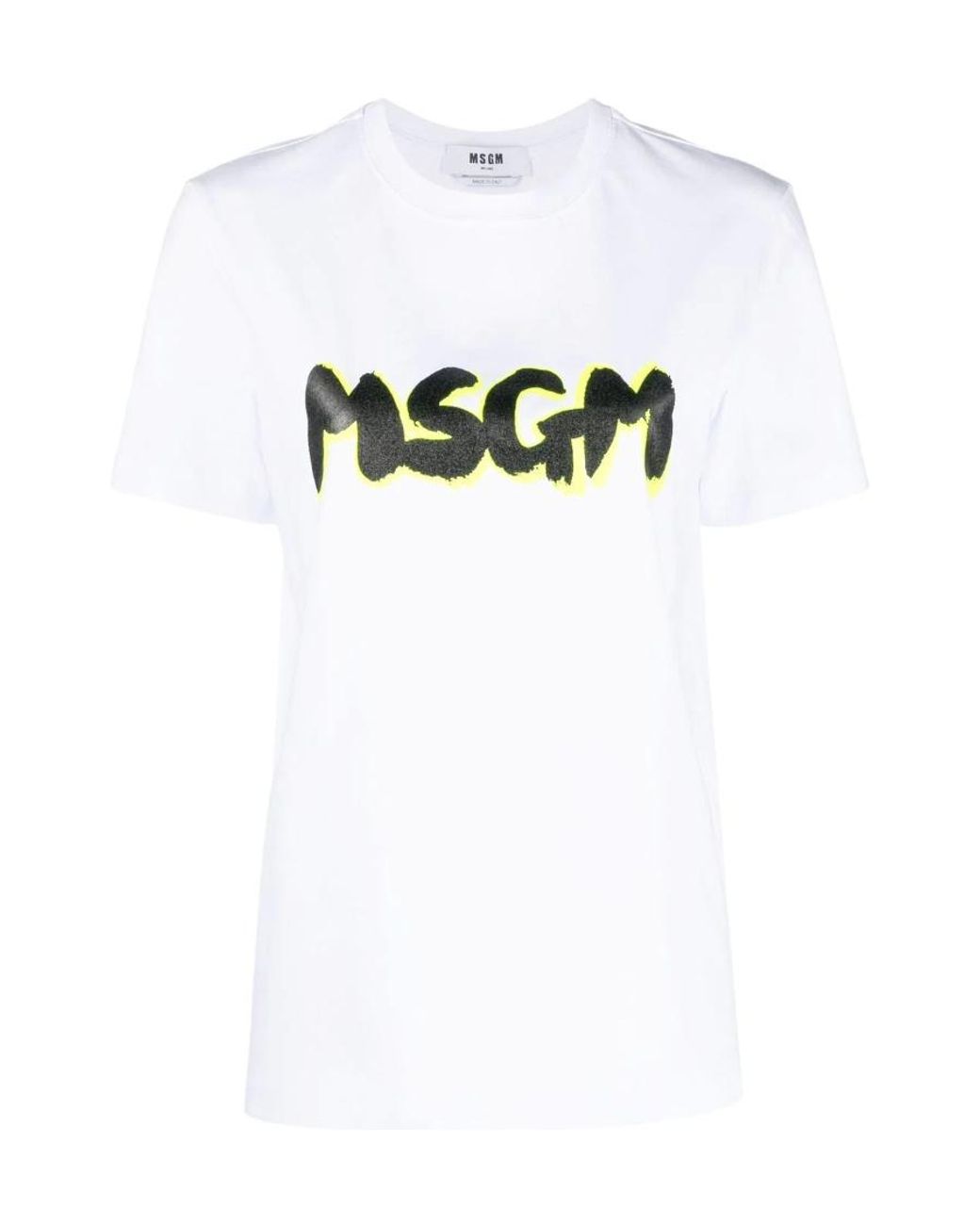 MSGM White Logo Printed T-Shirt
