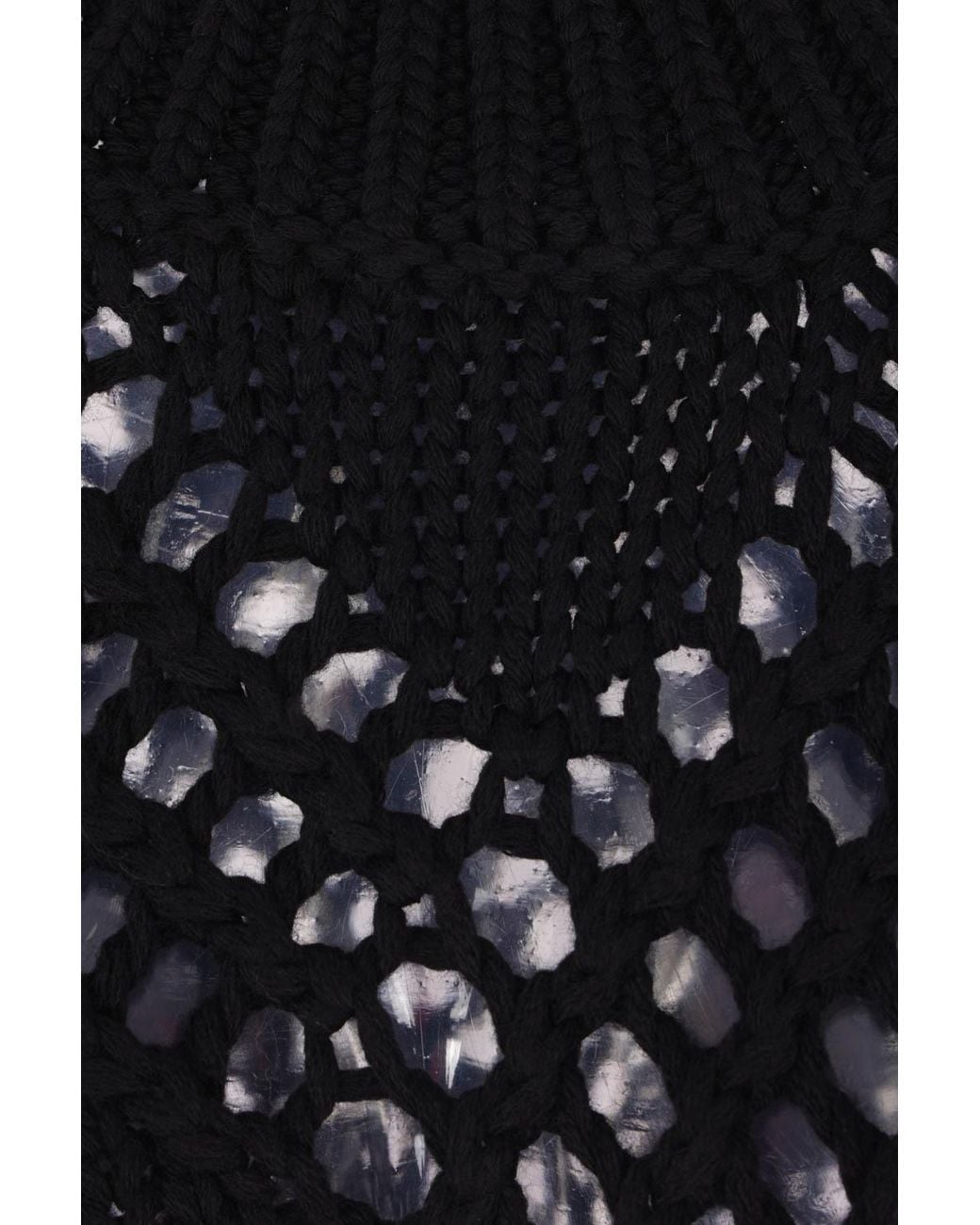 Jil Sander Blue Long-Sleeved Hollow Sweater