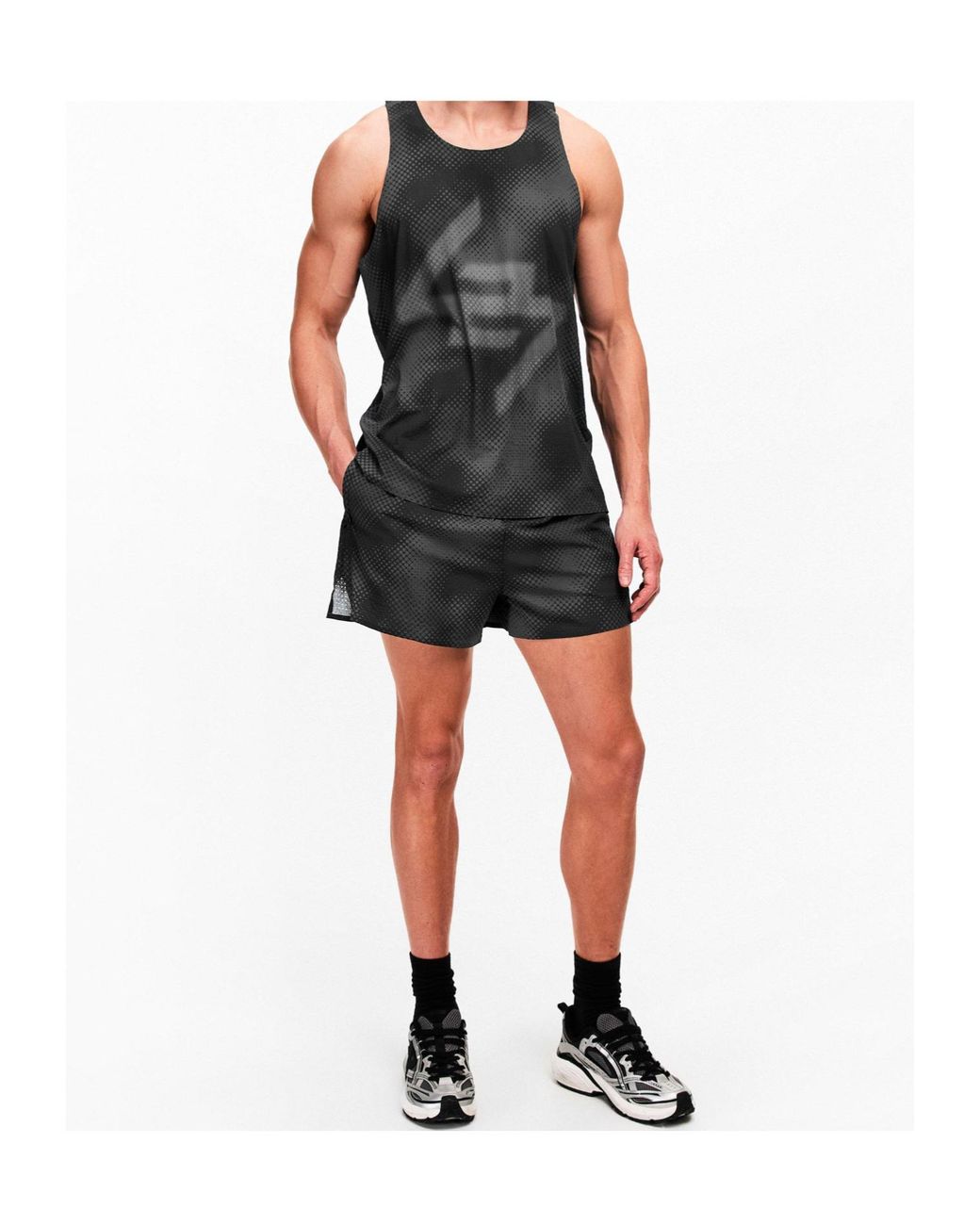 Represent Gray Elastic Waistband Athletic Shorts for men