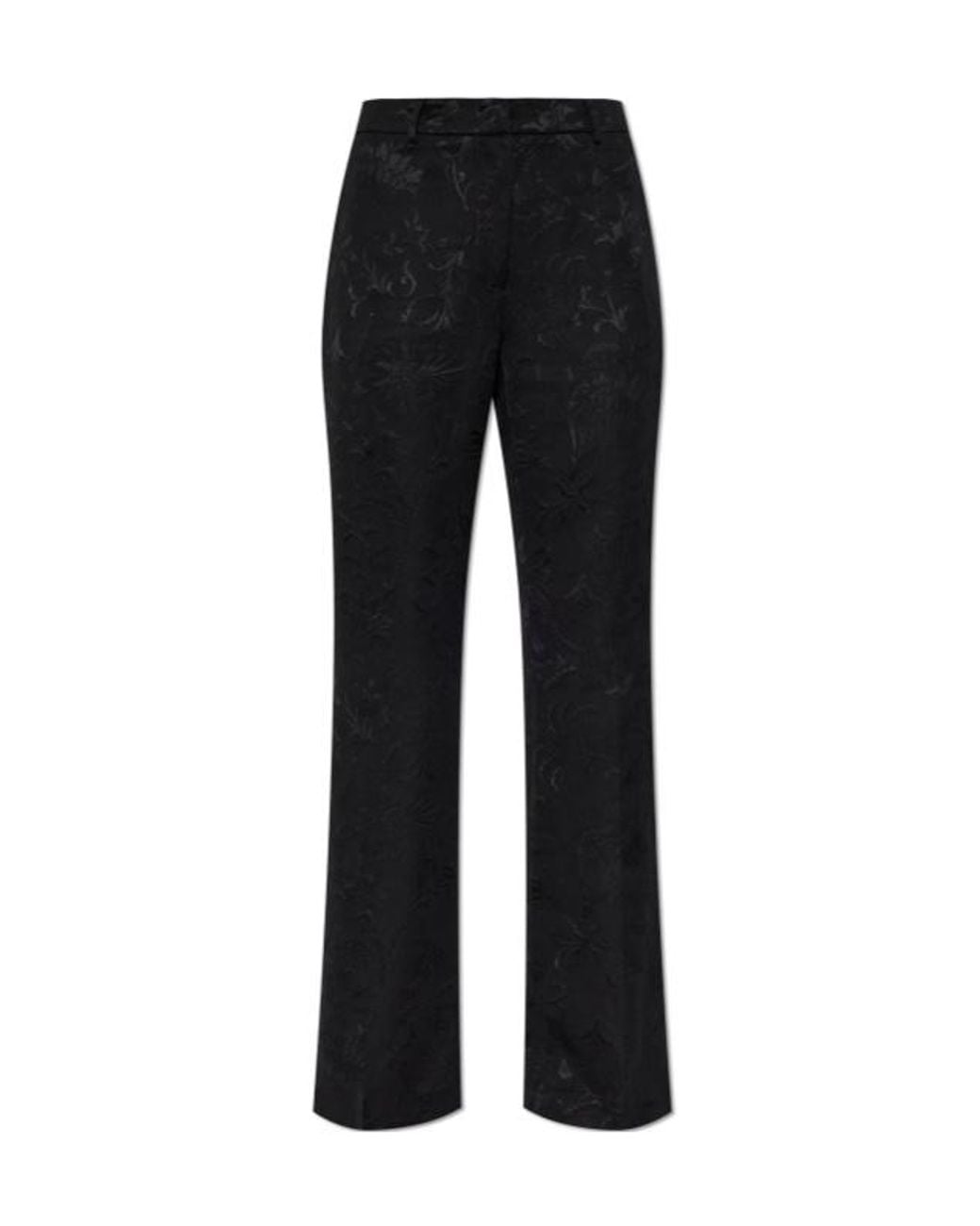 Etro Black Jacquard Flared Pants
