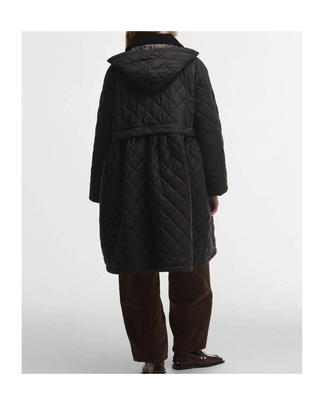 Barbour Black X Ganni Quilted Zipped Coat