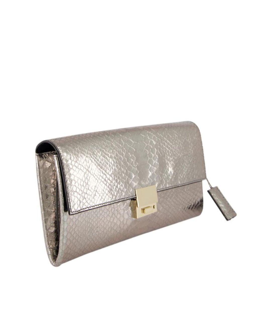 Tom Ford Gray Python-Effect Push-Lock Clutch Bag