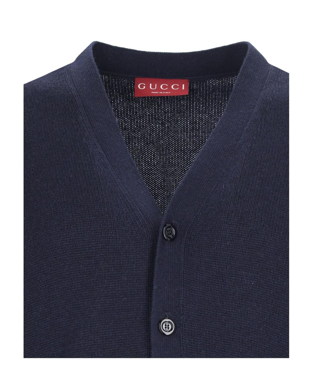 Gucci Blue Buttoned-Up V-Neck Cardigan for men