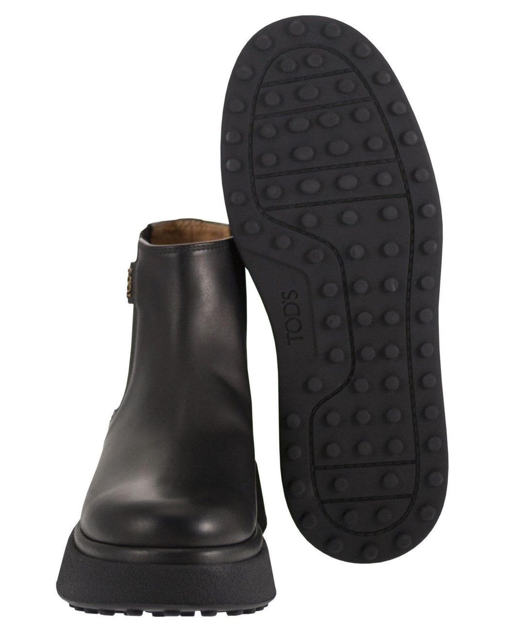 Tod's Black Round Toe Chelsea Boots