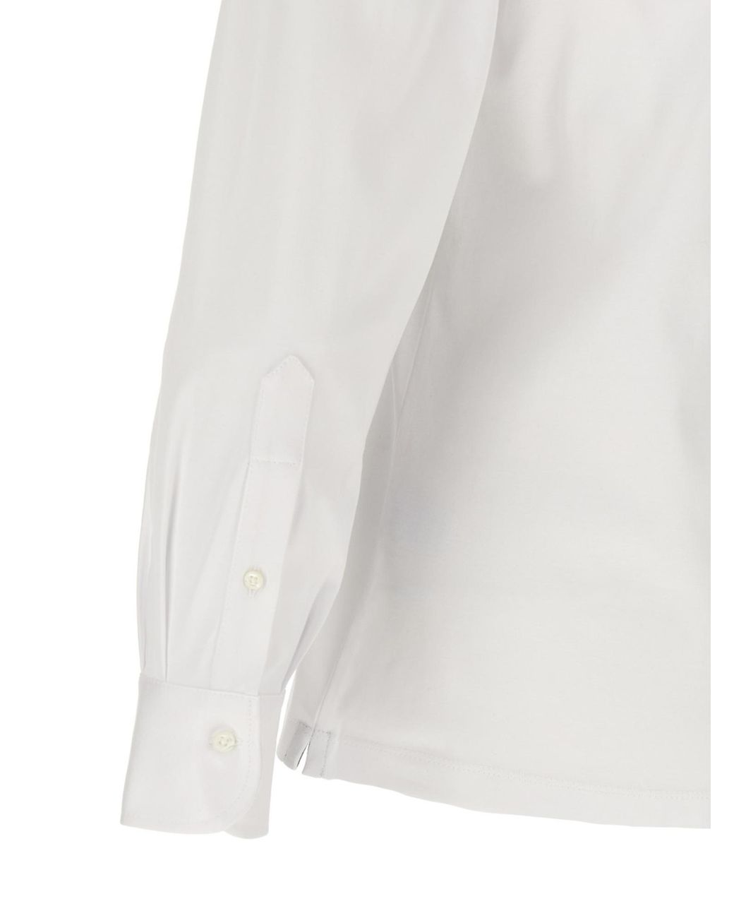 Brunello Cucinelli White Long Sleeved Buttoned Polo Shirt for men