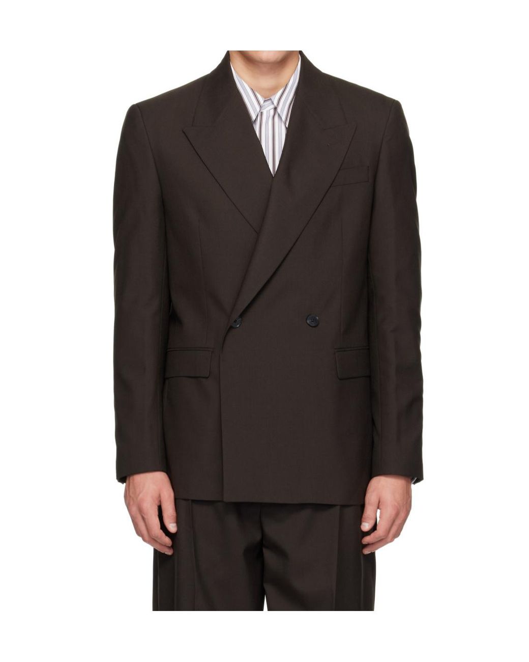 mfpen Black Relaxed Double-Breasted Blazer for men