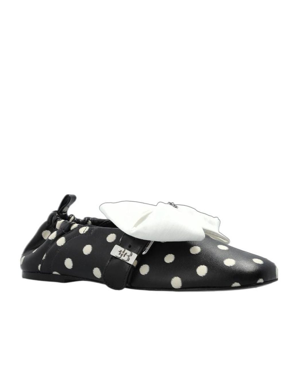 Ganni Black Polka-Dot Ballerinas