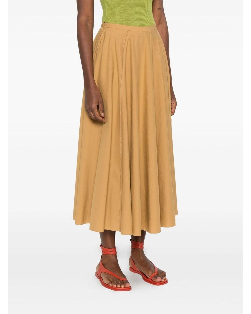 Forte_forte Natural Patchwork Midi Skirt