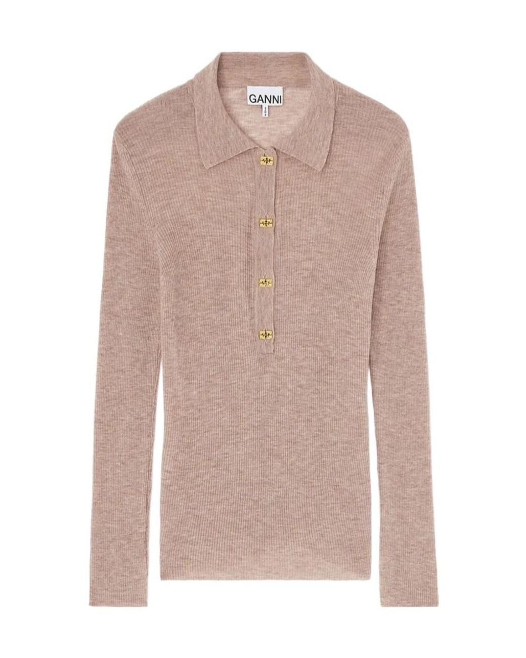 Ganni Pink Polo Shirt