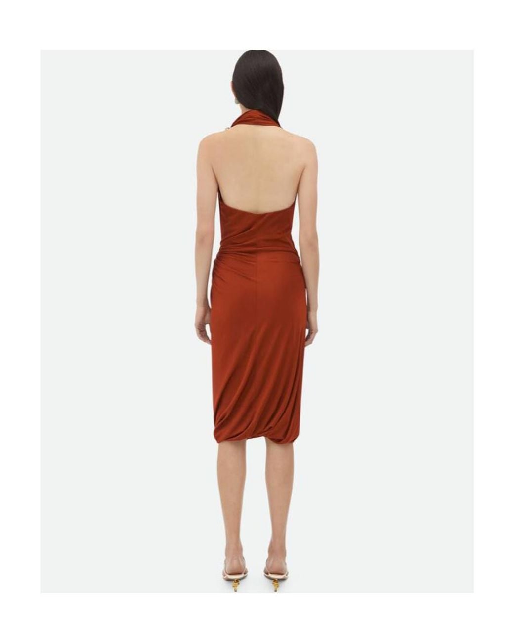 Bottega Veneta Red Drop Ring Detailed Midi Dress