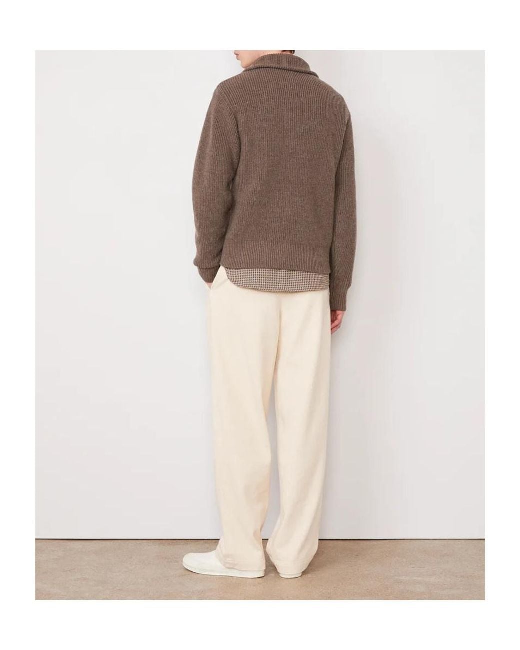 Officine Generale Brown Tarek Quarter-Zip Sweater for men