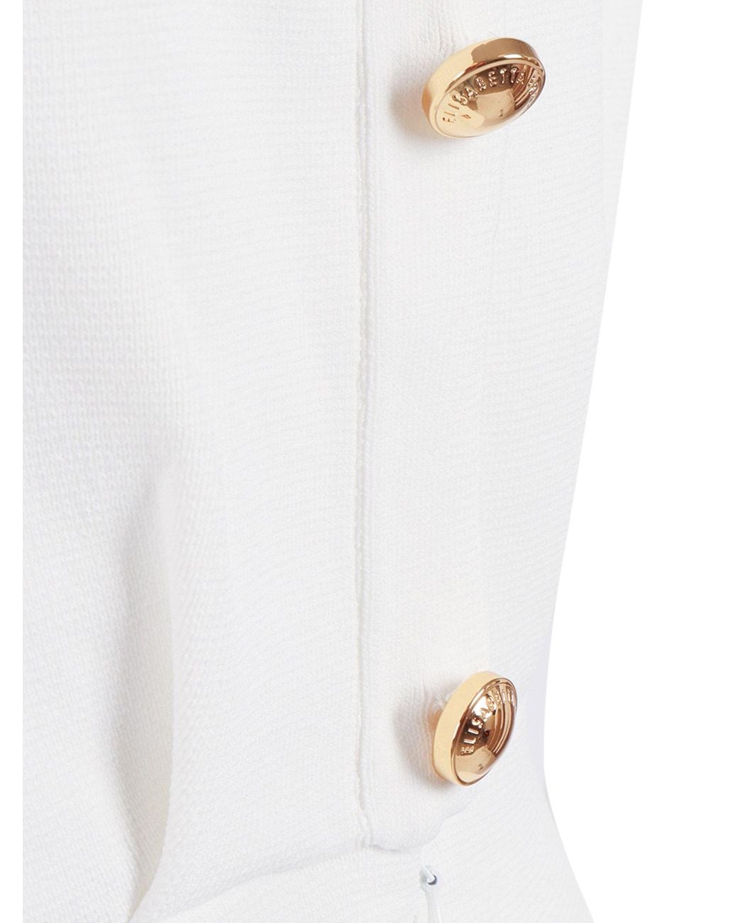 Elisabetta Franchi White Carpet Full Milano Stitch Knitted Dress
