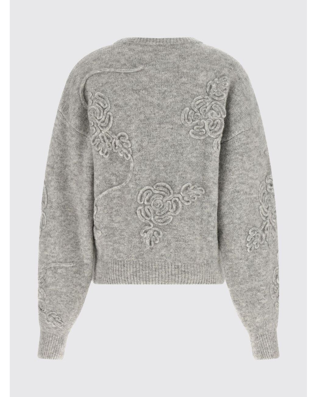 ROTATE BIRGER CHRISTENSEN Gray 3D Flower Knit Jumper