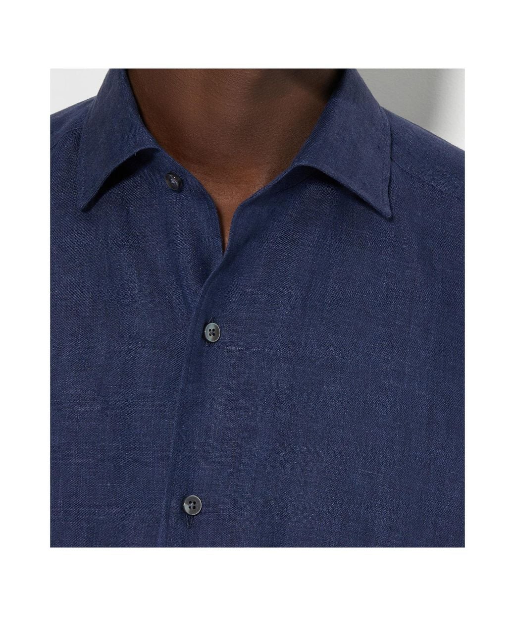 Zegna Blue Oasi Lino Linen Shirt for men