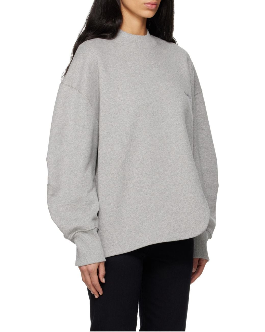 The Attico Gray The Logo Embroidered Crewneck Sweatshirt
