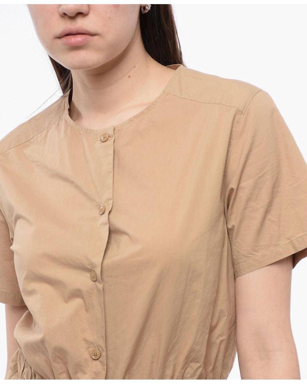 Woolrich Natural Short-Sleeve Jumpsuit