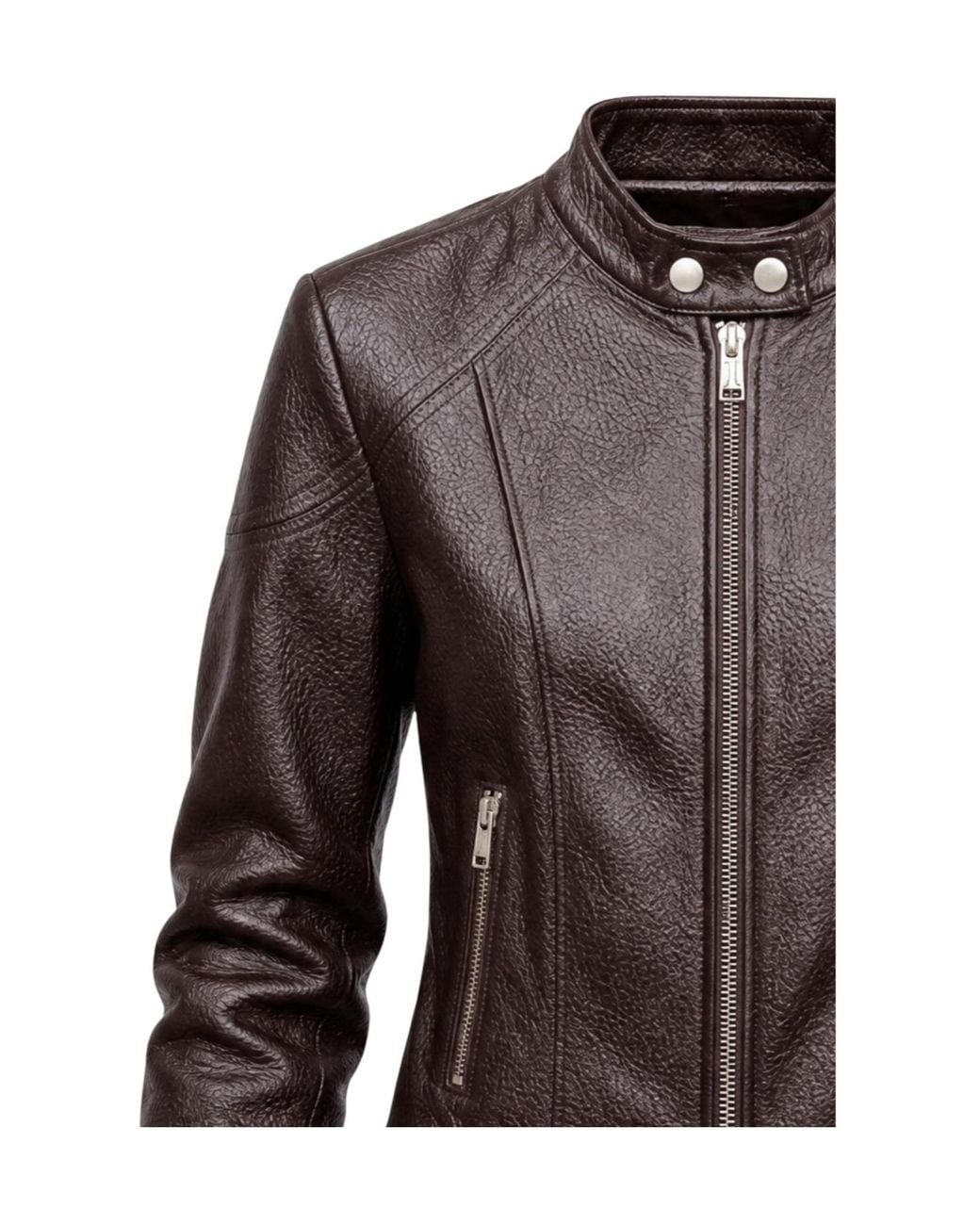 Guess Brown Zip-Up Panelled Jacket