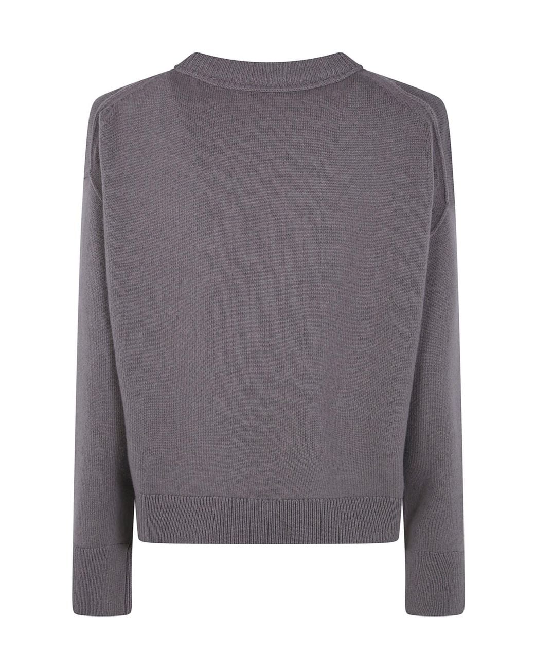 Mrz Gray Cropped Oversized Round Neck Sweater