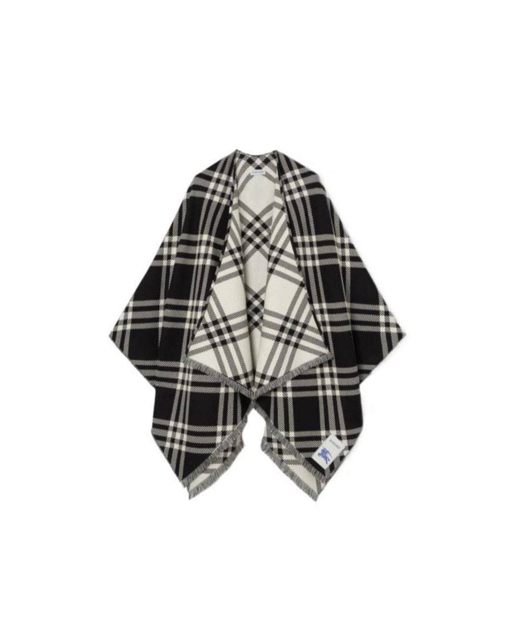 Burberry Multicolor Checked Embroidered Cape