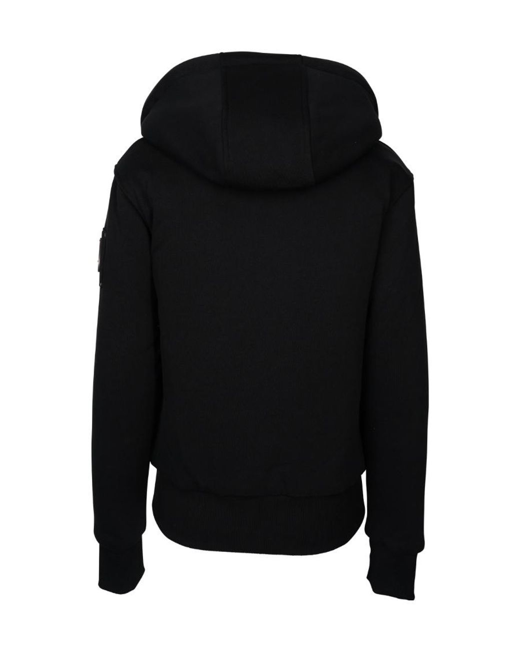 Moose Knuckles Black Plaque-Detail Zip-Fastening Jacket