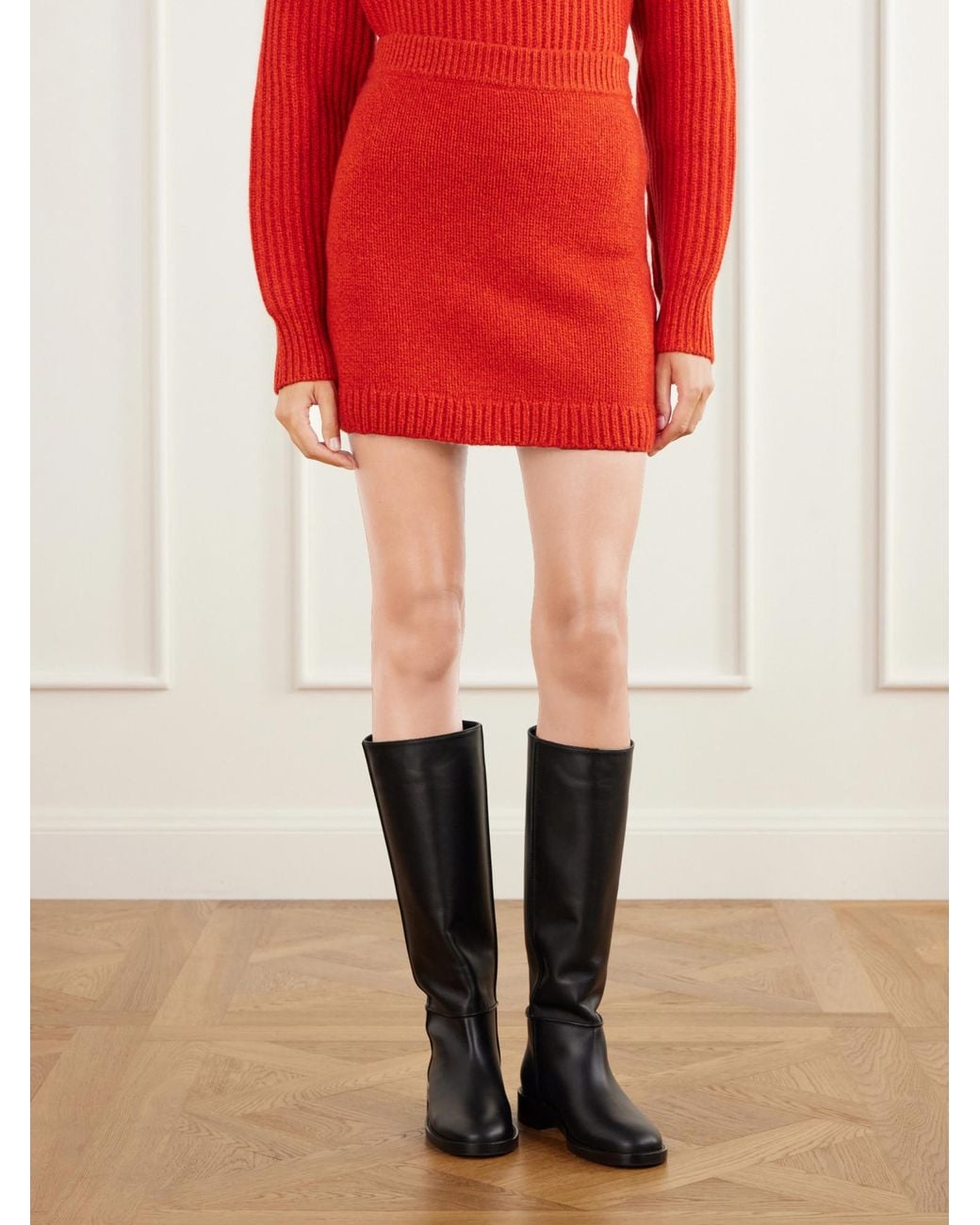 TOVE Red Wool Mini Skirt