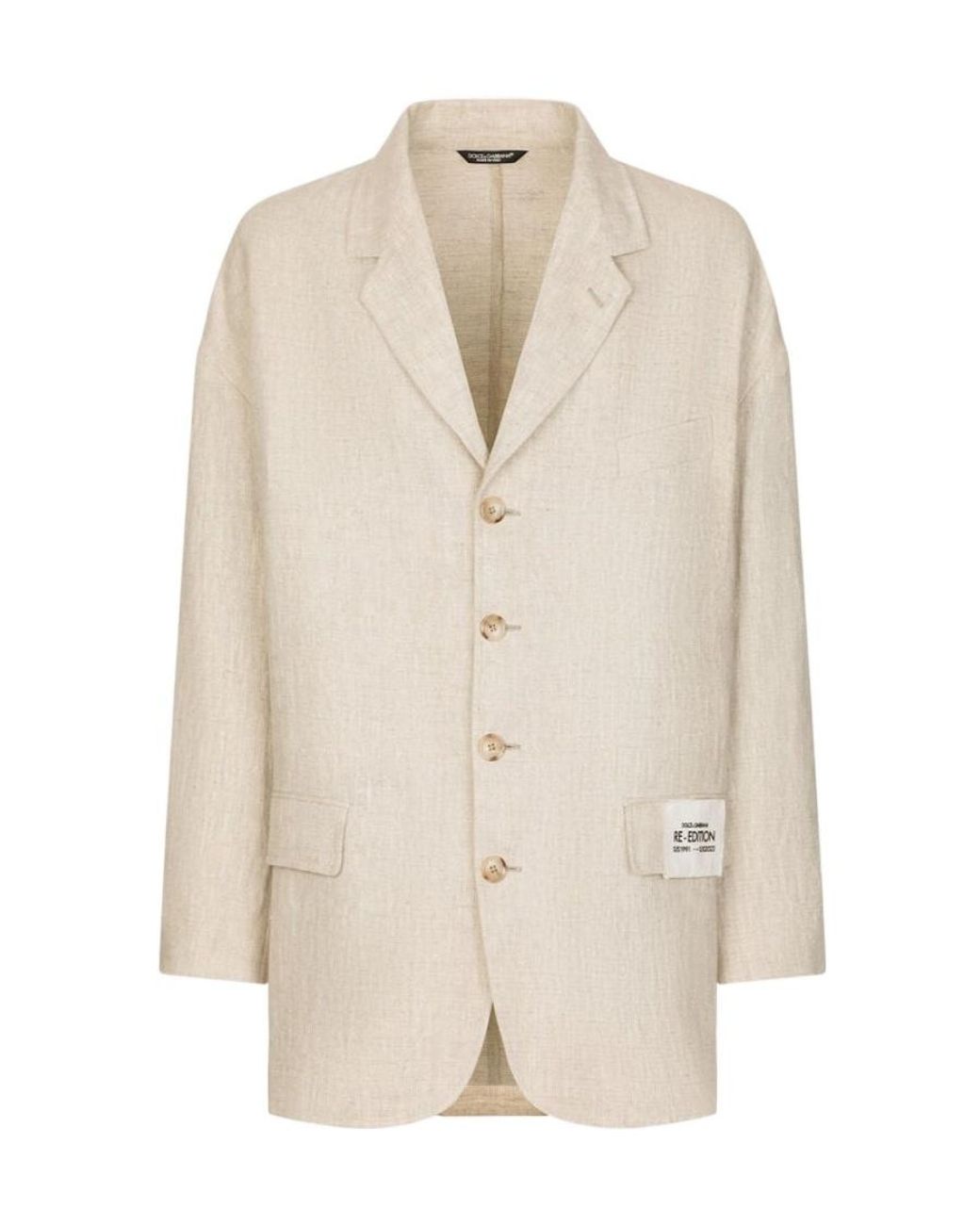 Dolce & Gabbana White Oversize Single-Breasted Jacket for men