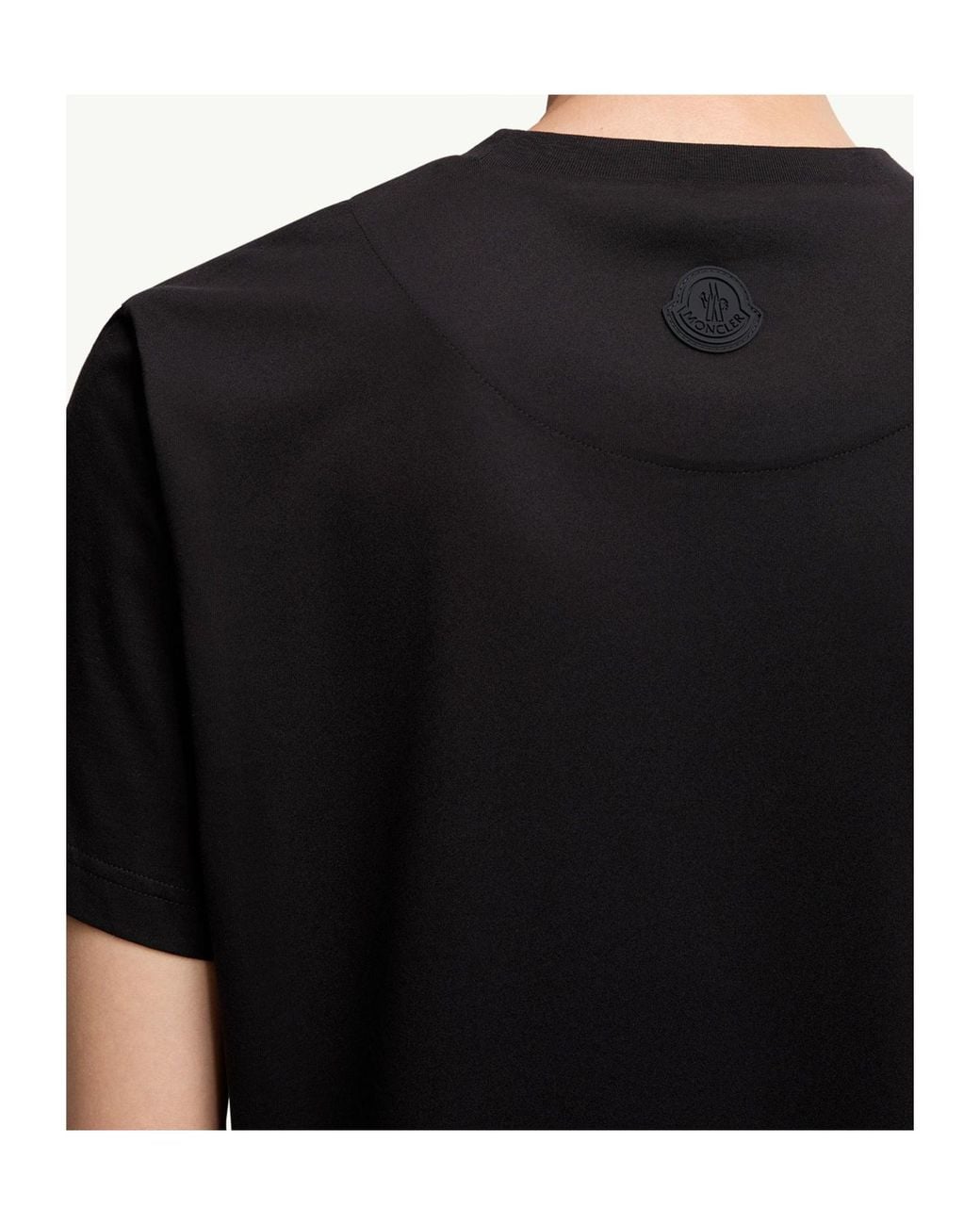 Moncler Black Three-Dimensional Logo Cotton T-Shirt for men