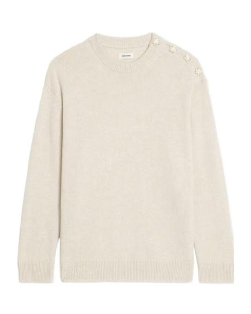 Zadig & Voltaire White Swyna Lc Bijoux Star-Embellished Crewneck Jumper