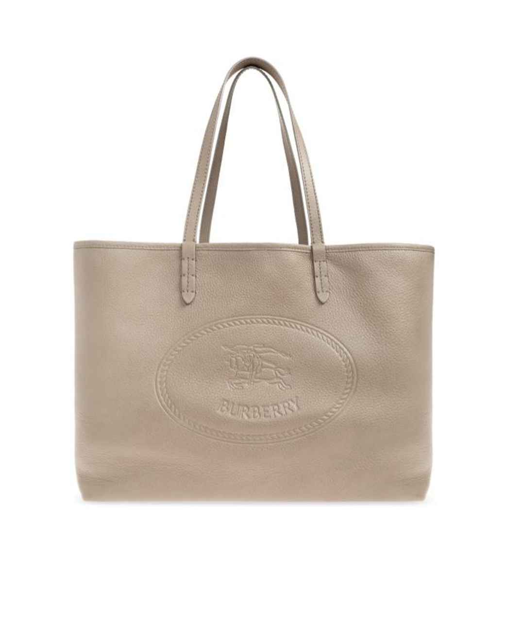 Burberry Natural Highlands Ekd Embossed Medium Tote Bag