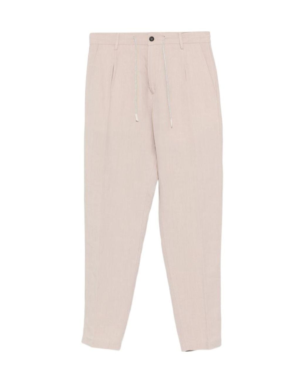 Eleventy White Casual Pants With Belt Loops for men