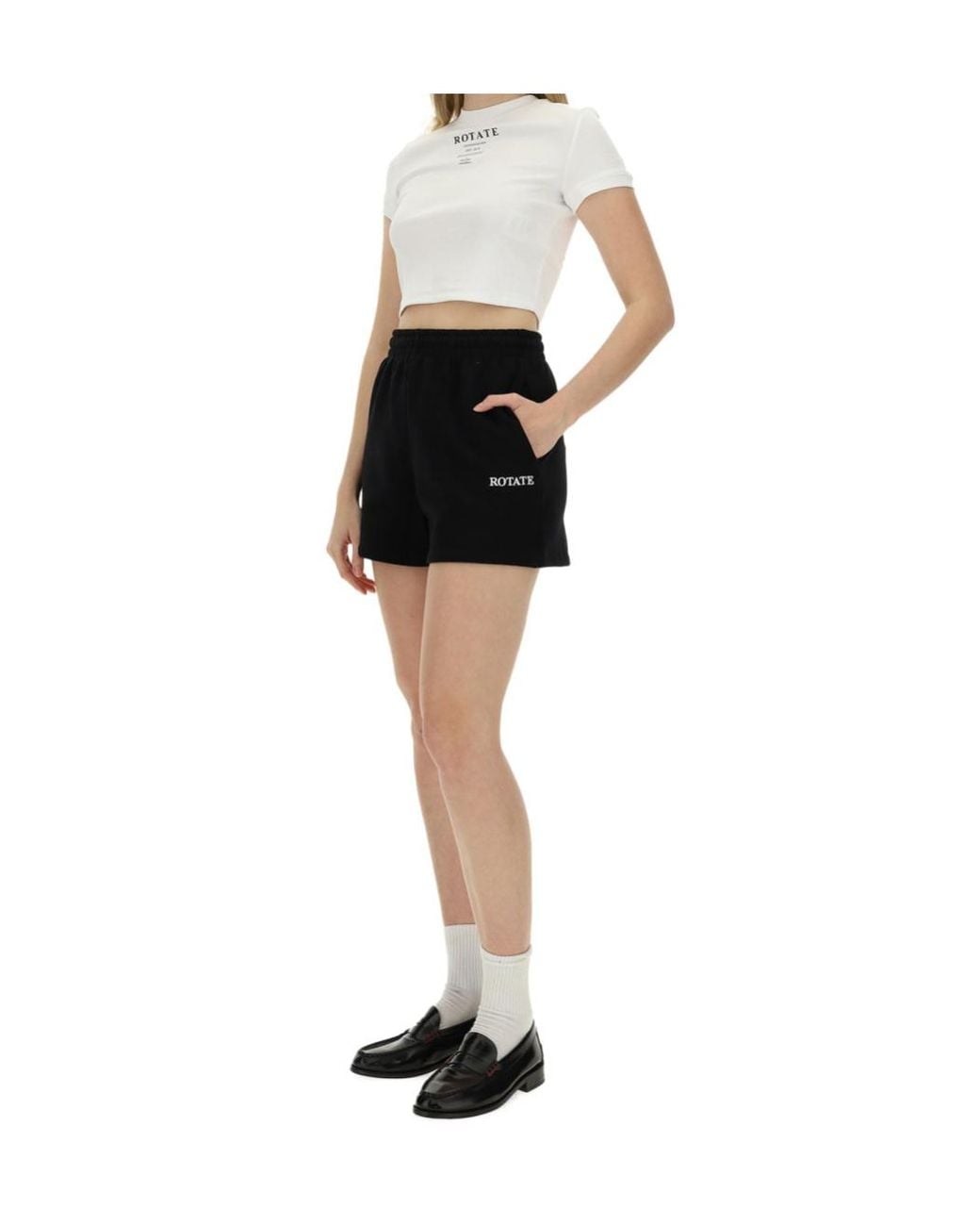 ROTATE BIRGER CHRISTENSEN Black Logo Short-Sleeved T-Shirt