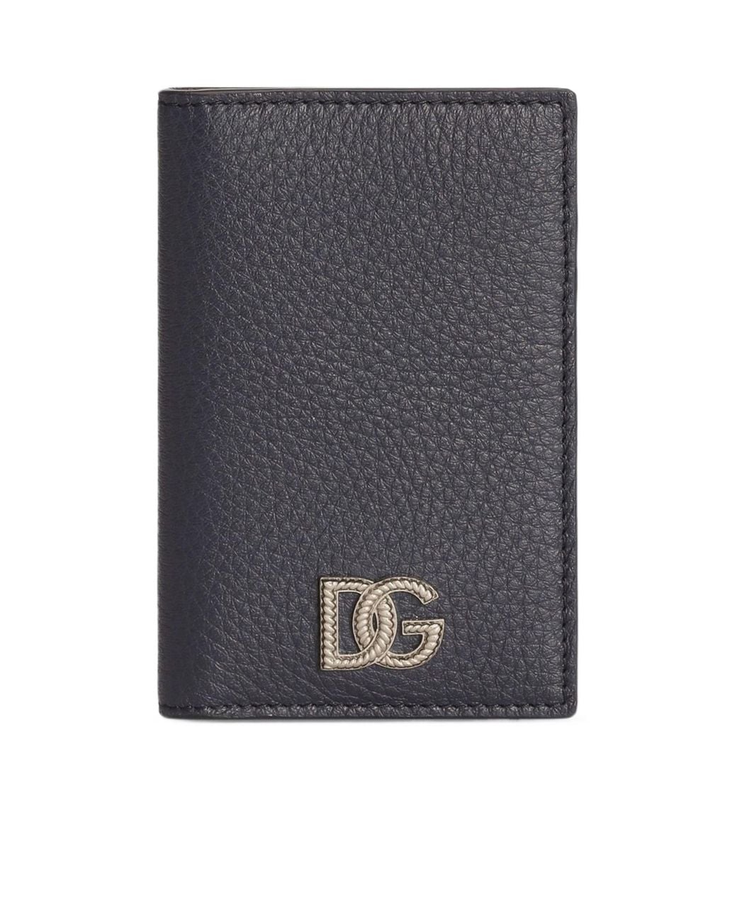 Dolce & Gabbana Gray Logo Plaque Card Holder for men
