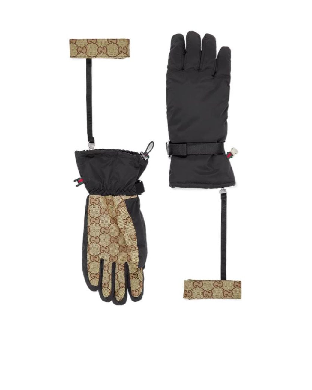 Gucci Black Buckle Detailed Gloves for men