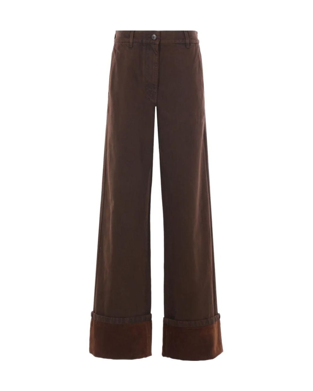 Dries Van Noten Brown Wide-Leg Denim Trousers