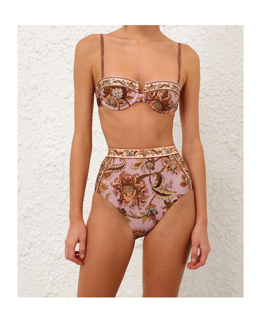 Zimmermann Natural Aster High Waist Bikini Bottoms