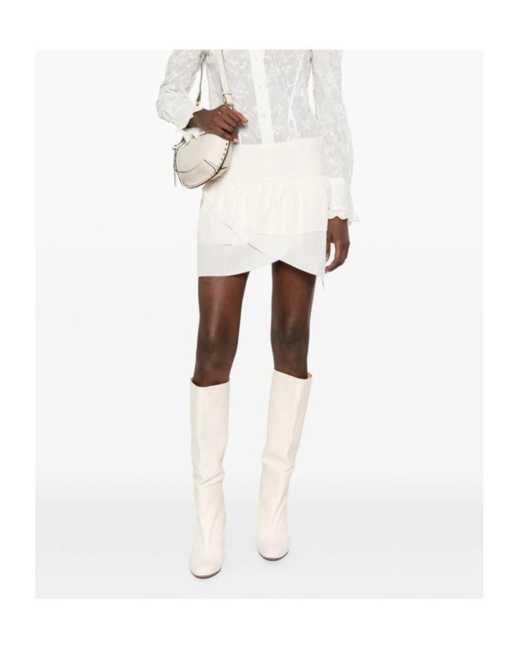 Isabel Marant White Isabel Marant Étoile Wide Waistband Asymmetric Mini Skirt