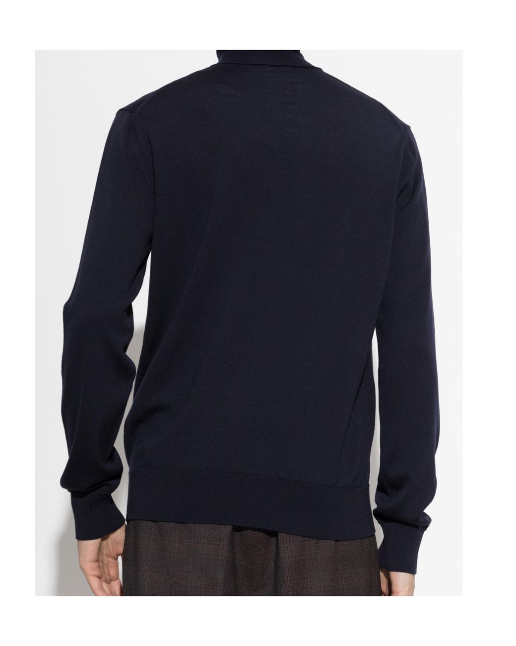 Dolce & Gabbana Blue Fitted Turtleneck Knitted Sweater for men