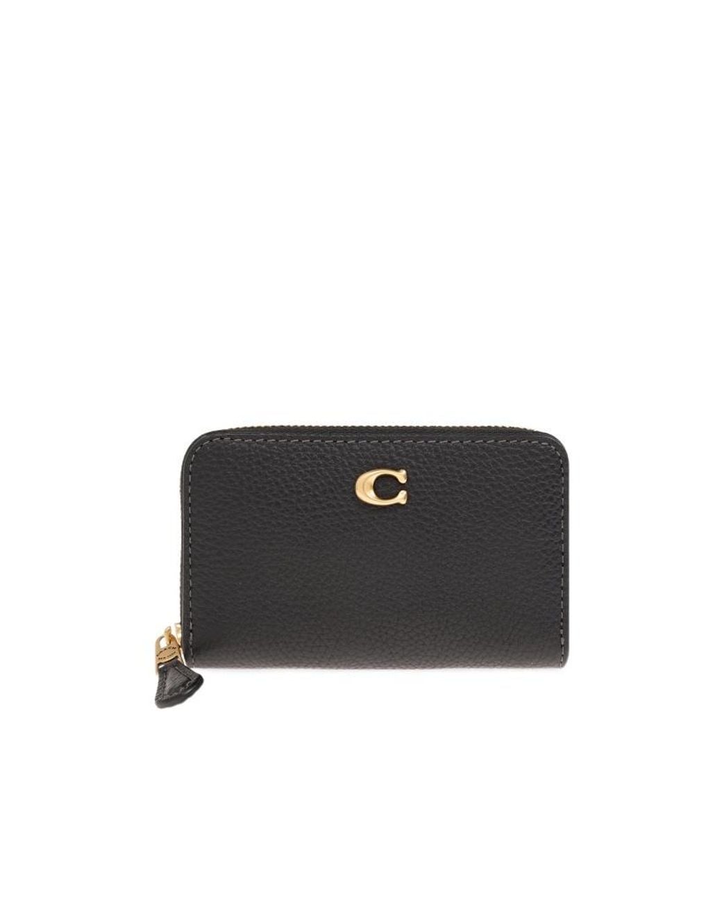 COACH Black Essential Small Zip Around Wallet