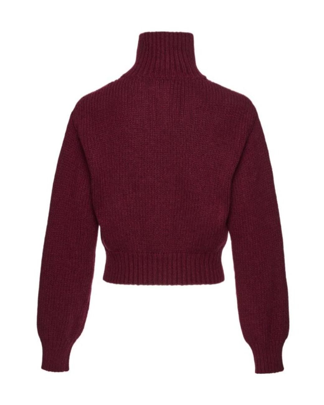 Magda Butrym Red High-Neck Buttoned Cardigan